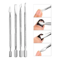 Kit Profissional 4 Espátula Inox - Empurrador Unhas