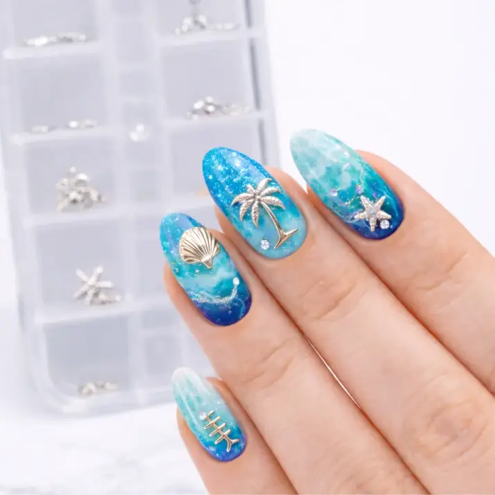 Kit Decoração Floral para Unhas Fundos do Mar